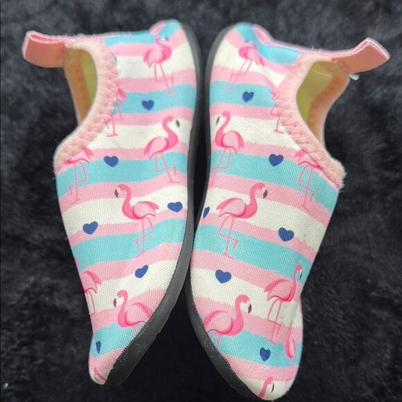 Kids Flamingo Print Swim Shoes - Pink and Blue - Picture 4 of 5